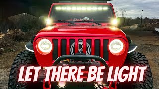 BIG Light Upgrades for the JLU Quadratec Stealth LED Light bar Review [upl. by Darahs700]