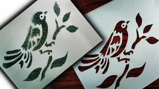 Printmaking ideas  stencil cutting spray painting  for kvs student [upl. by Narahs]