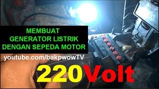 VIRAL Pembangkit Listrik Rumah 220V Tenaga Sepeda Motor [upl. by Kilian]