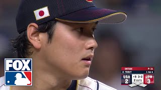 Shohei Ohtani vs Mike Trout Final At Bat in the USA vs Japan 2023 WBC Championship [upl. by Ahsener]