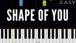 Ed Sheeran  Shape Of You  EASY Piano Tutorial [upl. by Ecirum102]