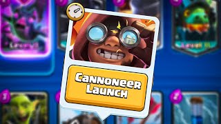 Cannoneer Launch Best Deck Clash Royale New Event Mega Knight Deck [upl. by Aneeuqahs]