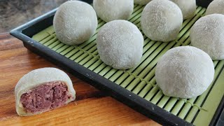 糯米粉这样做软软糯糯真好吃 附红豆馅的简单做法Best Milk Mochi Recipe [upl. by Randie209]