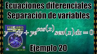 Ecuaciones Diferenciales Variables Separables Paso por Paso  Ejemplo 20  Problema 15 Nagle [upl. by Don]