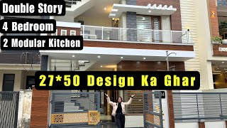 150 Sq Yard Brand New 4 BHK Double Story House  House For Sale  27  50 House Design Naksha [upl. by Elocim981]