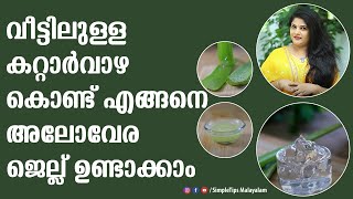 Make your own aloe vera gel at home  SimpleTips Malayalam [upl. by Nlycaj]