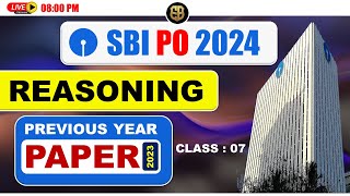 SBI PO 2023 Previous Year Paper with Solution  Reasoning Class 07  BANKING  edubankers [upl. by Lindholm]