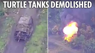 Putins ‘turtle tanks’ are wiped out by Ukraine as Russia fails to hit back after invasion [upl. by Adnouqal148]