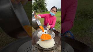 Rice fried with egg cook recipe shortvideo shorts food recipe cooking [upl. by Thorrlow681]