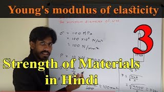 Hookes law and Youngs modulus of elasticity  Strength of Materials in Hindi lecture 3 [upl. by Yerocaj]