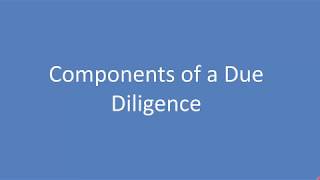 Types and components of due diligence [upl. by Bolten58]