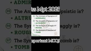 Css MPT 2025 important MCQS [upl. by Wilterdink46]