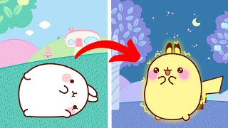 Molang becomes ELECTRO MOLANG ⚡  Funny Compilation For Kids [upl. by Yecak]