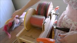 How to Card A Sandwich Batt on The Baby Brother Drum Carder [upl. by Shamrao]