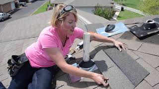 DIY Pipe Boot Roof Vent Replacement with quotThe Roofing Chickquot of Feller Roofing [upl. by Thomey]