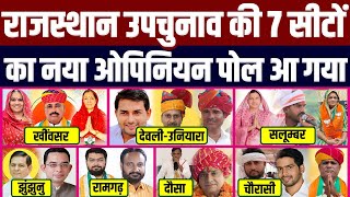 राजस्थान उपचुनाव की 7 सीटों का नया ओपिनियन पोल आ गया  Rajasthan bye election 2024 Opinion Poll [upl. by Fessuoy]