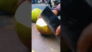 Honey coconut cutting skills shorts streetfood viral coconut asmr [upl. by Assiralc]