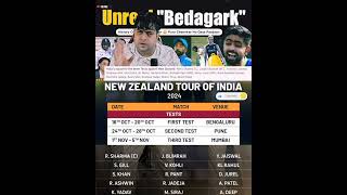 Indias Three Test Match Squad Vs NZ 🔥💪 l IND VS NZ Dates and Venue 👌 l Jasprit Bumrah VC 😱🇮🇳 [upl. by Robinet]