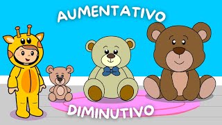 Aprender aumentativo e diminutivo das palavras  Vídeo educativo com atividades [upl. by Onil]