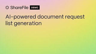 Simplify document collection workflows with AI powered Document Request List Generation [upl. by Ebony]