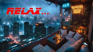 Blade Runner Ambience CyberpunkSynth Blues for A Relaxing Rainy Evening [upl. by Ridgley]