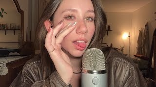 ASMR  Breathy Mouth Sounds amp Tingly Leather Tapping [upl. by Petrina326]