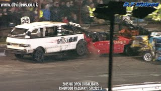 2015 UK Open  Banger Racing  Highlights  Ringwood Raceway [upl. by Iraam]