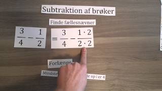 Subtraktion af brøker [upl. by Hinman]