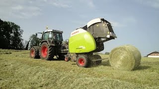 Heu Pressen 2014 Fendt 414 mit Claas Variant [upl. by Aleahpar]