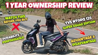 TVS NTORQ 125  1 YEAR OWNERSHIP REVIEW 🔥 [upl. by Merkley799]