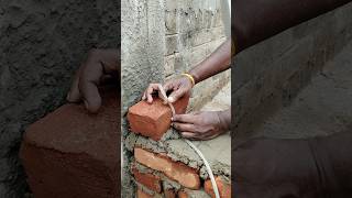 Brick wall level checking shorts construction civil house [upl. by Dittman689]