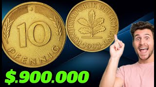 👉90000000👈 DO YOU HAVE IT  Rare and Expensive Error Coin 10 Pfennig Germany worth big money [upl. by Tada]