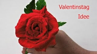 Diy Valentinstag Geschenk ❁ Rose aus Krepppapier basteln ❁ Deko Ideen mit FloraShop [upl. by Wesley875]