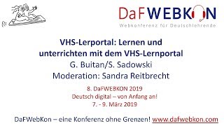 Donnerstag VHSLernportal Lernen und unterrichten mit dem VHSLernportal [upl. by Dermot]