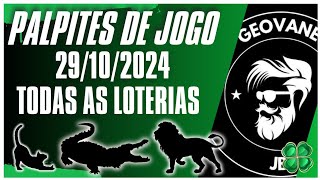 PALPITE DIA 29102024  JOGO DO BICHO TODAS AS LOTERIAS [upl. by Pahl709]