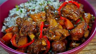 Traditional Jamaican Brown Stew Chicken Recipe  Homemade Browning [upl. by Yoshi713]