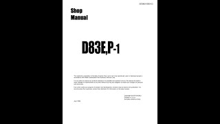 Komatsu D83E1 D83P1  SEBM015B0103 Service manual [upl. by Breena]