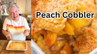 Easy Peach Cobbler  Cooking With Sandy [upl. by Ydnis]