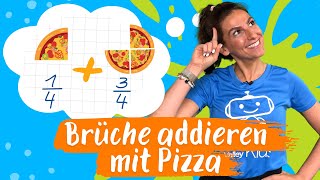 Brüche addieren mit Pizzastücken 🍕  Mathematik  Silicon Valley Kids [upl. by Gardiner]