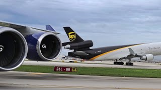 Stunning MD11F UPS Takeoff from Behind a Massive 7474 at Miami International viral aviation [upl. by Cello]