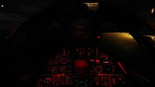 DCS F14A Night carrier landing single engine fire [upl. by Iznekcam]