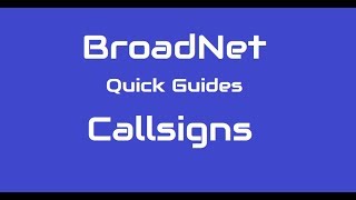 Quick Guide  How to set up call signs [upl. by Kloster]