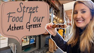 EXPLORING GREEK FOOD  STREET FOOD TOUR in ATHENS GREECE ☀️  Trying Delicious Souvlaki  Lets Eat [upl. by Busch]