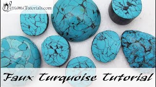 Polymer Clay Faux Technique Faux Turquoise Tutorial [upl. by Clementas]