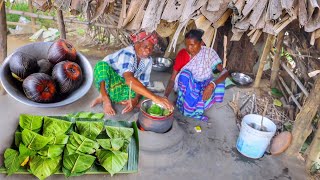 Palm Fruit steamed cake recipe prepared by our santali tribe couple [upl. by Samalla115]