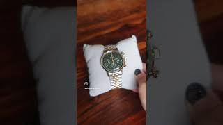 Timex Marlin Chronograph Tachymeter 40mm Watch Twotone Green and Gold vs Black and White Panda [upl. by Ilrebma]