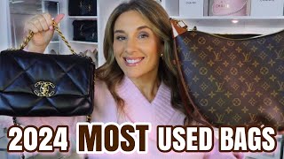 MOST USED BAGS IN 2024 🖤 LOUIS VUITTON CHANEL GUCCI AND MORE [upl. by Adaurd118]