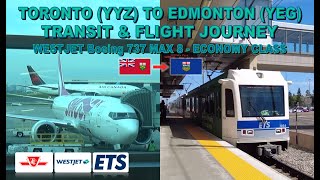 Toronto to Edmonton Transit amp Flight Journey WestJet Boeing 737 MAX 8Economy ClassShort Version [upl. by Fayth]