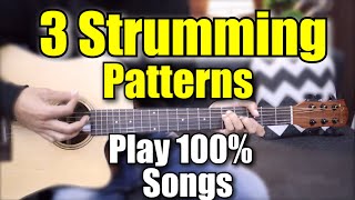 3 Strumming Patterns 🎸  Play 100 Songs  Easy Beginner Guitar lesson 1st Day [upl. by Dole]