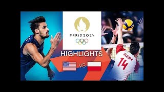 USA vs Poland Olympic Volleyball HIGHLIGHTS Olympic Paris 2024 Olympic Volleyball [upl. by Asserrac]